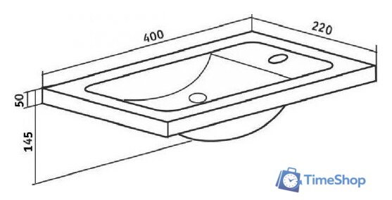  Runo Тумба с умывальником Микра 40 правая + Como 40 (подвесная, белый) - Изображение №8 — Интернет-магазин Time-Shop
