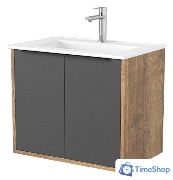  Дабер Тумба под умывальник 018 60 Т18.6.0.22Ч (дуб галифакс/серый/ручка черная) - Изображение №1 — Интернет-магазин Time-Shop