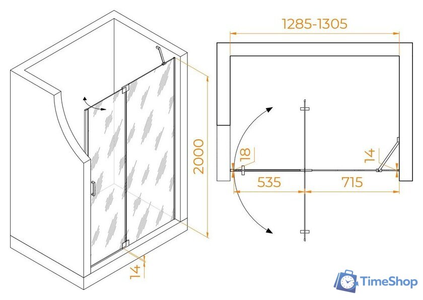 Душевая дверь RGW HO-014 350601413-21 - Изображение №4 — Интернет-магазин Time-Shop