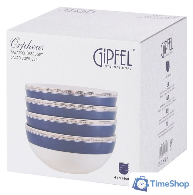 Набор салатников Gipfel Orpheus 51554 (4шт, белый/синий) - Изображение №5 — Интернет-магазин Time-Shop