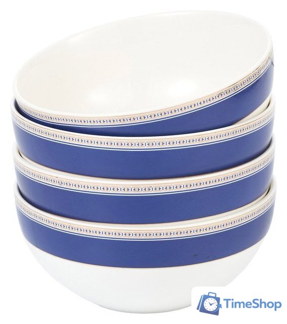 Набор салатников Gipfel Orpheus 51554 (4шт, белый/синий) - Изображение №1 — Интернет-магазин Time-Shop