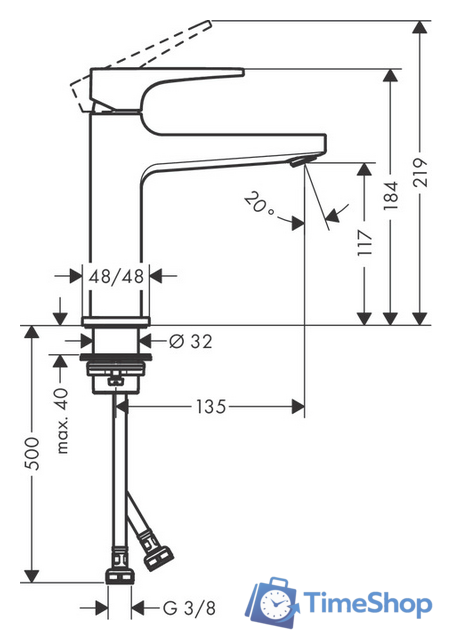 Смеситель Hansgrohe Metropol 32507340 (черный хром) - Изображение №3 — Интернет-магазин Time-Shop