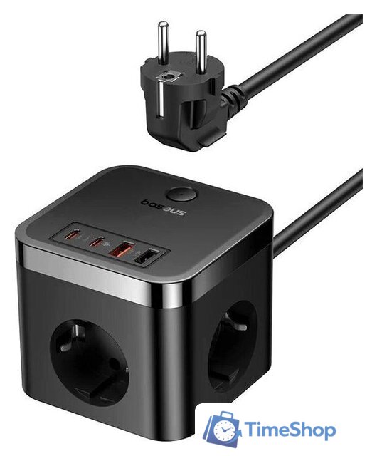 Сетевое зарядное Baseus PowerCombo Cube Power Strip 3AC+2U+2C 30W E00066400117-00 - Изображение №1 — Интернет-магазин Time-Shop