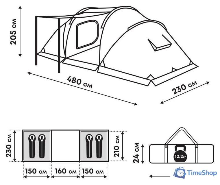Кемпинговая палатка RSP Outdoors Dream 4 (синий) - Изображение №24 — Интернет-магазин Time-Shop