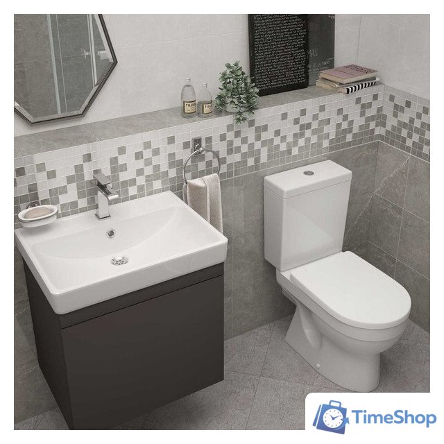 Унитаз напольный Керамин Бергамо Нова Slim МЛ 2-режим (белый) - Изображение №6 — Интернет-магазин Time-Shop