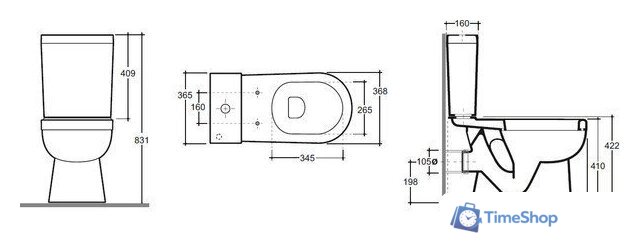 Унитаз напольный Керамин Бергамо Нова Slim МЛ 2-режим (белый) - Изображение №4 — Интернет-магазин Time-Shop