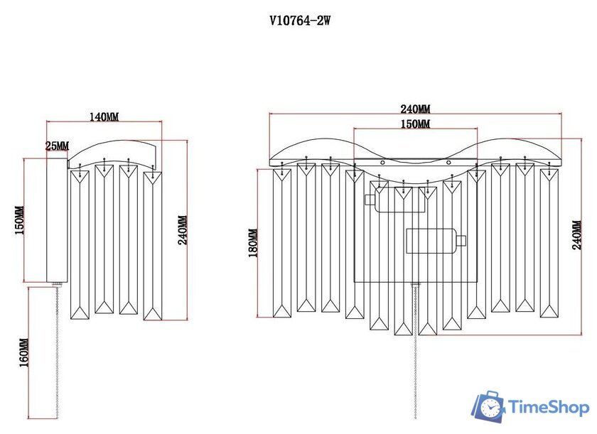 Бра Moderli Wave V10769-2W - Изображение №3 — Интернет-магазин Time-Shop