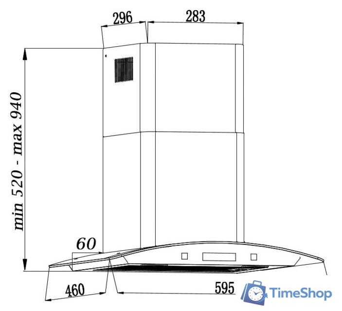 Кухонная вытяжка Grand Blagnac 60 (черный) - Изображение №10 — Интернет-магазин Time-Shop