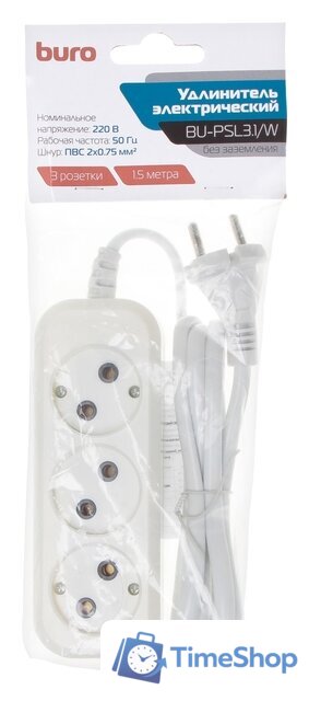 Удлинитель Buro BU-PSL3.1/W - Изображение №4 — Интернет-магазин Time-Shop