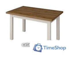 Кухонный стол Senira Кастусь 120-160x75 (дуб вотан/белый) - Изображение №1 — Интернет-магазин Time-Shop