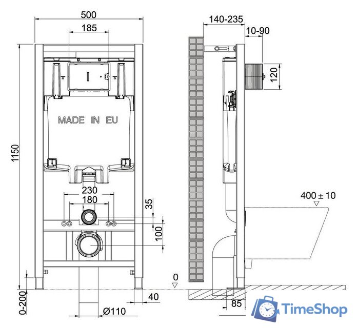 Инсталляция для унитаза Lemark Peneda 9880001 - Изображение №3 — Интернет-магазин Time-Shop