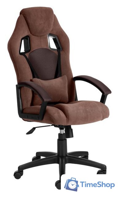 Игровое (геймерское) кресло TetChair Driver (флок/ткань, коричневый) - Изображение №1 — Интернет-магазин Time-Shop