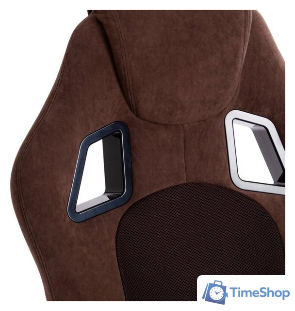 Игровое (геймерское) кресло TetChair Driver (флок/ткань, коричневый) - Изображение №6 — Интернет-магазин Time-Shop