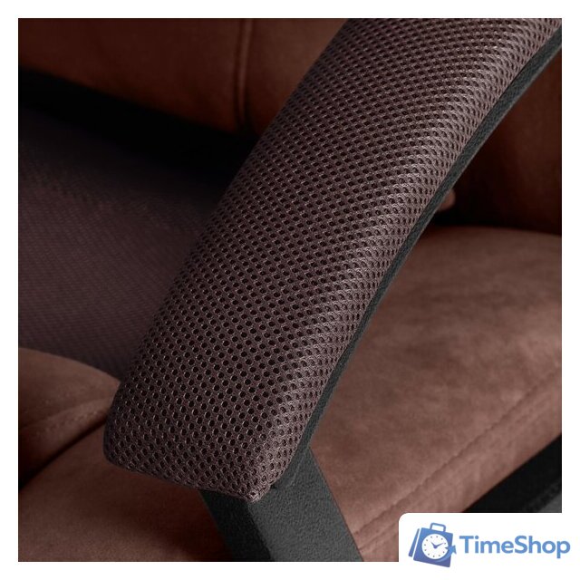 Игровое (геймерское) кресло TetChair Driver (флок/ткань, коричневый) - Изображение №12 — Интернет-магазин Time-Shop