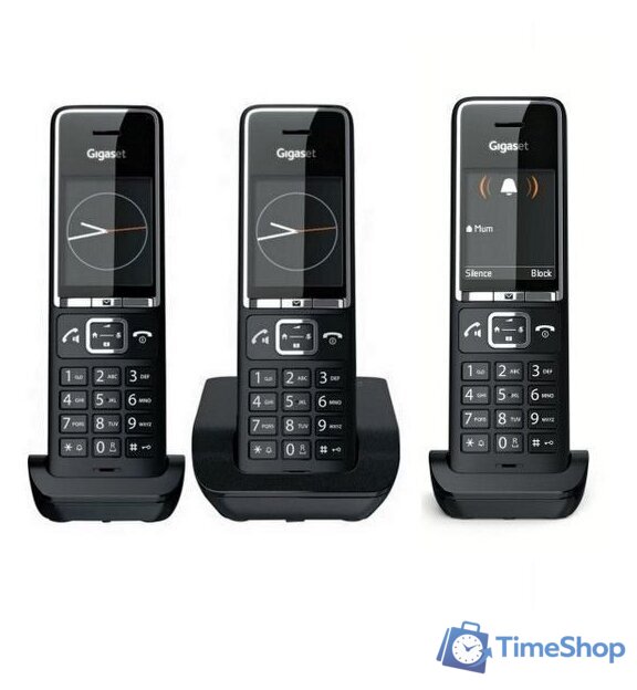 Радиотелефон Gigaset Comfort 550 Trio (черный) - Изображение №2 — Интернет-магазин Time-Shop