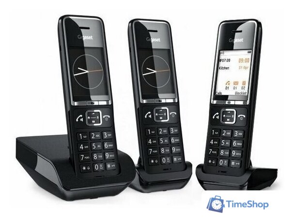 Радиотелефон Gigaset Comfort 550 Trio (черный) - Изображение №4 — Интернет-магазин Time-Shop