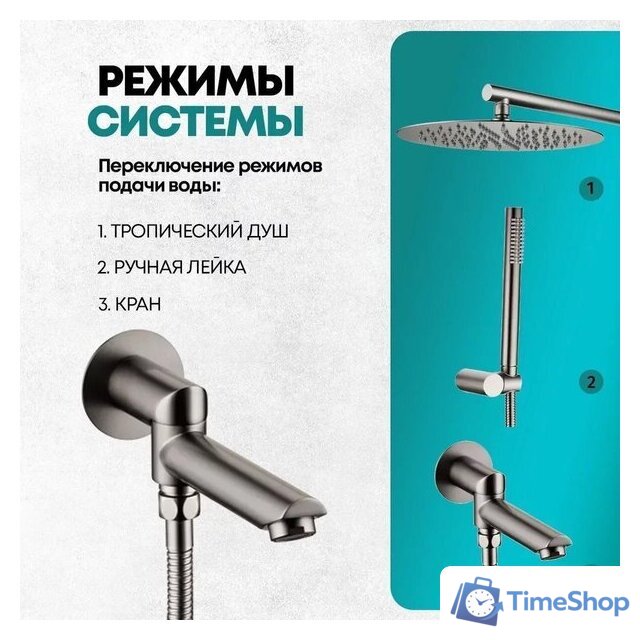 Душевая система  Grocenberg GB5099BG-1 (графит) - Изображение №10 — Интернет-магазин Time-Shop