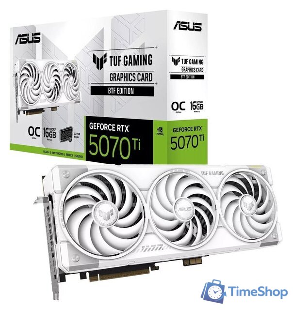 Видеокарта ASUS TUF Gaming GeForce RTX 5070 Ti 16GB GDDR7 BTF White OC Edition TUF-RTX5070TI-O16G-BTF-WHITE - Изображение №11 — Интернет-магазин Time-Shop