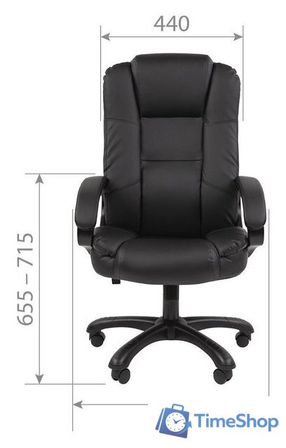 Офисное кресло CHAIRMAN 600 (экопремиум, черный) - Изображение №4 — Интернет-магазин Time-Shop