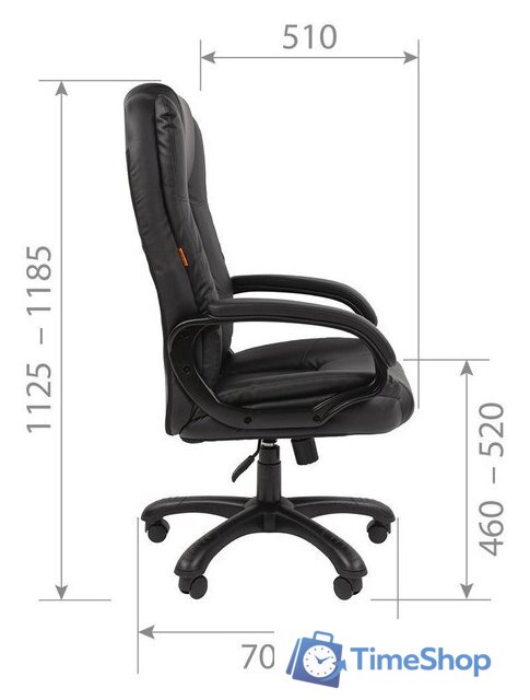 Офисное кресло CHAIRMAN 600 (экопремиум, черный) - Изображение №10 — Интернет-магазин Time-Shop