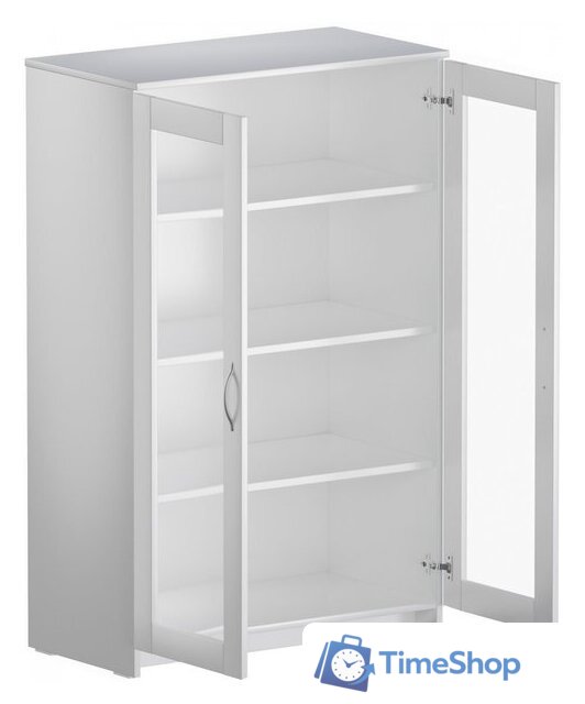 Тумба Mio Tesoro Сириус 2 двери со стеклом 78x123 2.02.03.390.1 (белый) - Изображение №2 — Интернет-магазин Time-Shop
