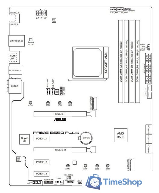 Материнская плата ASUS Prime B550-Plus - Изображение №7 — Интернет-магазин Time-Shop