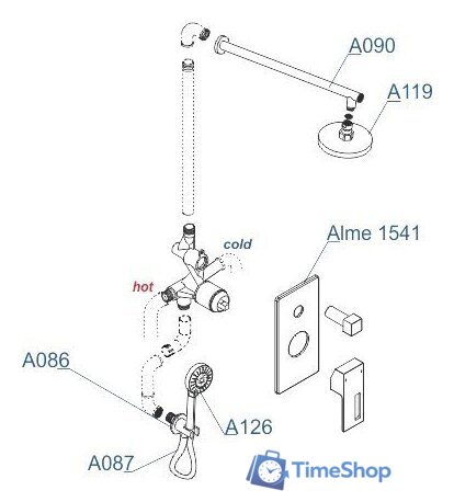 Душевая система  Wasserkraft A16590 - Изображение №7 — Интернет-магазин Time-Shop