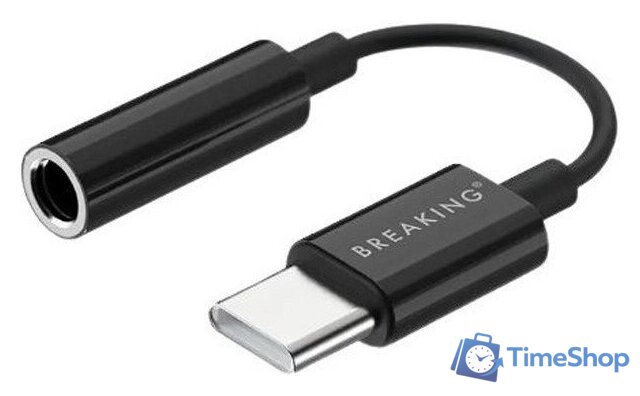 Адаптер Breaking 24560 USB Type-C - 3.5 Jack (черный) - Изображение №1 — Интернет-магазин Time-Shop