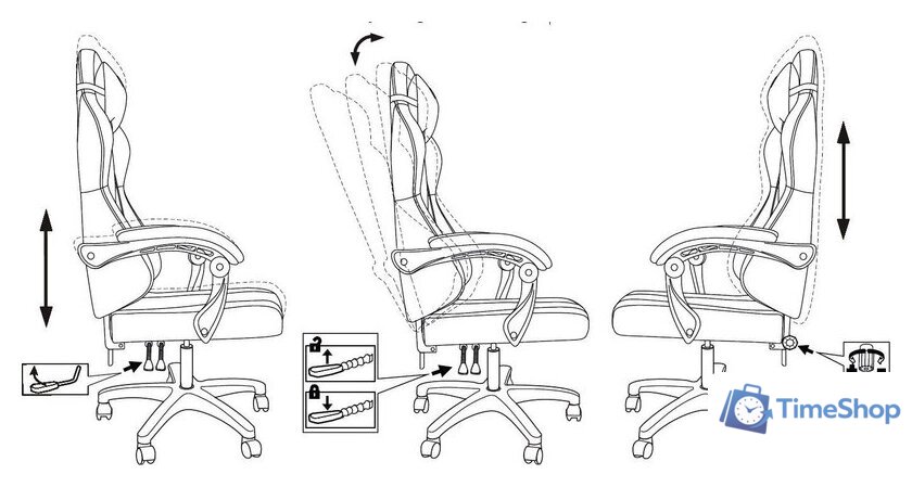 Игровое (геймерское) кресло Бюрократ Zombie Rudger (черный) - Изображение №20 — Интернет-магазин Time-Shop