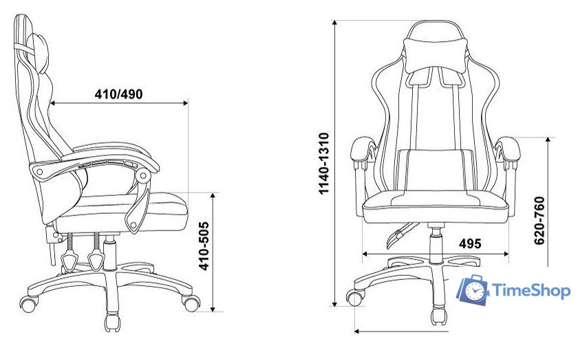 Игровое (геймерское) кресло Бюрократ Zombie Rudger (черный) - Изображение №21 — Интернет-магазин Time-Shop
