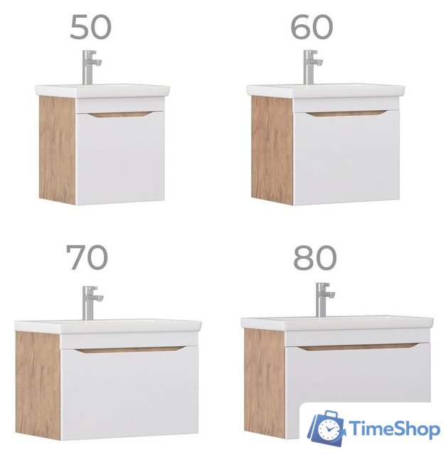  Vigo Тумба под умывальник Grani 600-0-1 Como навесная (дуб золотой) - Изображение №8 — Интернет-магазин Time-Shop