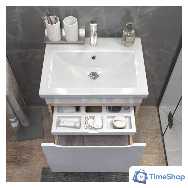  Vigo Тумба под умывальник Grani 600-0-1 Como навесная (дуб золотой) - Изображение №5 — Интернет-магазин Time-Shop