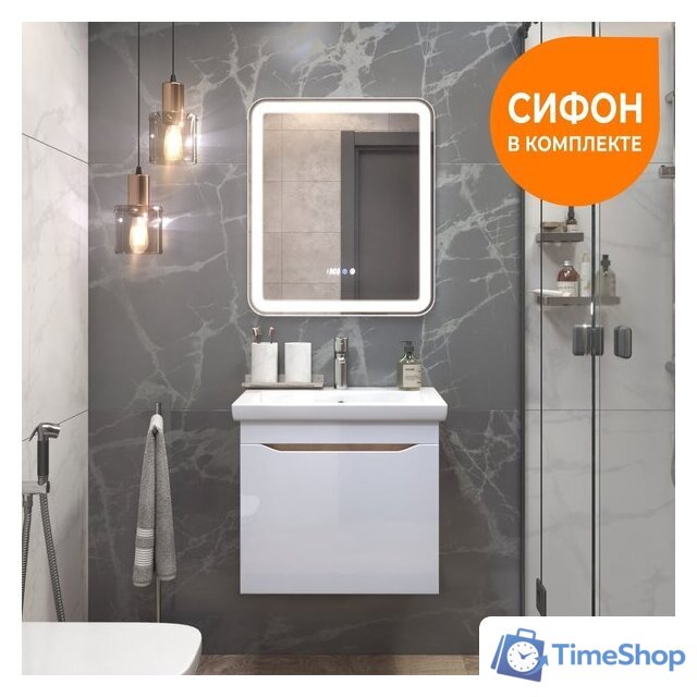  Vigo Тумба под умывальник Grani 600-0-1 Como навесная (дуб золотой) - Изображение №7 — Интернет-магазин Time-Shop