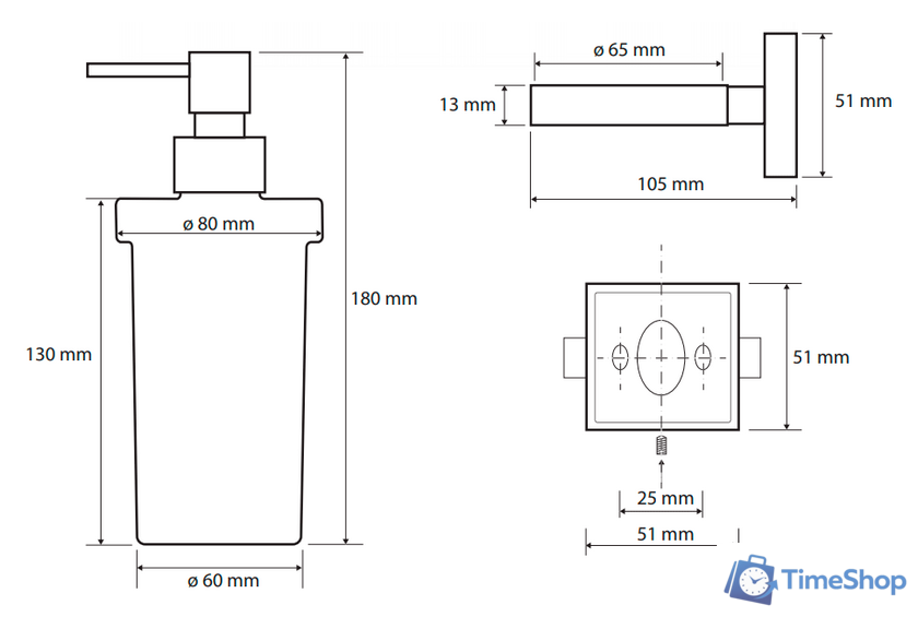 Дозатор для жидкого мыла Bemeta Beta 132109017 - Изображение №2 — Интернет-магазин Time-Shop