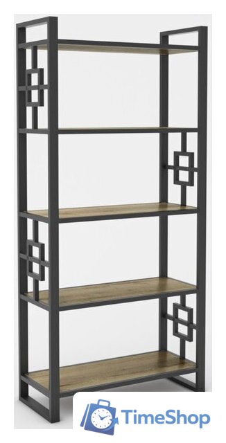 Стеллаж Hype Mebel Квадро 50x200 (черный/дуб галифакс олово) - Изображение №1 — Интернет-магазин Time-Shop