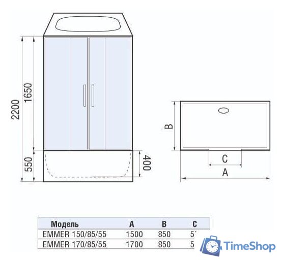 Душевая кабина WeltWasser WW500 Emmer 170/85/55-2 - Изображение №14 — Интернет-магазин Time-Shop