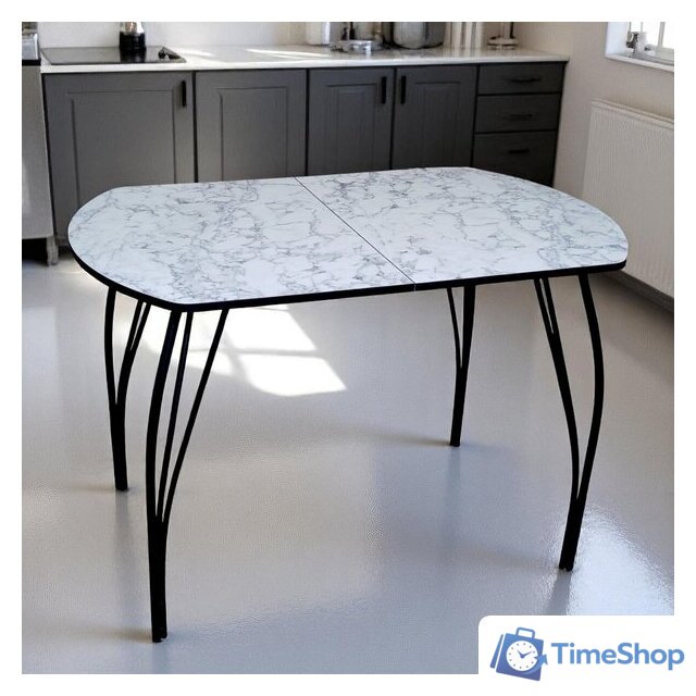 Кухонный стол Arvento Флок 3 раздвижной 110-140х70 (мрамор каррара) - Изображение №5 — Интернет-магазин Time-Shop