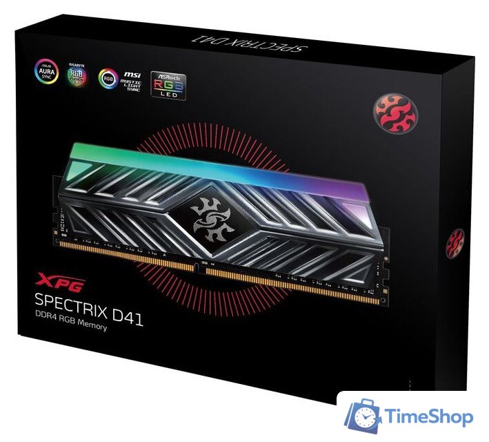 Оперативная память ADATA XPG Spectrix D41 RGB 2x16GB DDR4 PC4-25600 AX4U320016G16A-DT41 - Изображение №5 — Интернет-магазин Time-Shop