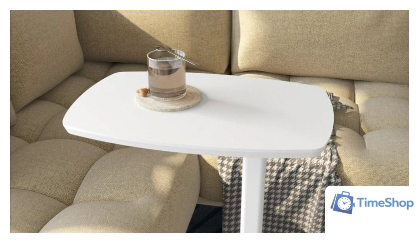 Приставной столик Калифорния мебель Дей (белый) - Изображение №3 — Интернет-магазин Time-Shop