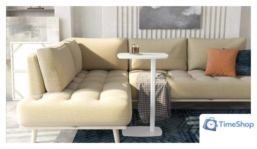 Приставной столик Калифорния мебель Дей (белый) - Изображение №2 — Интернет-магазин Time-Shop