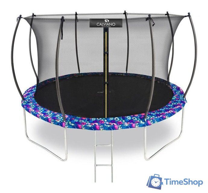 Батут Calviano Inside Master Smile 374 см - 12ft (внутренняя сетка, с лестницей) - Изображение №1 — Интернет-магазин Time-Shop