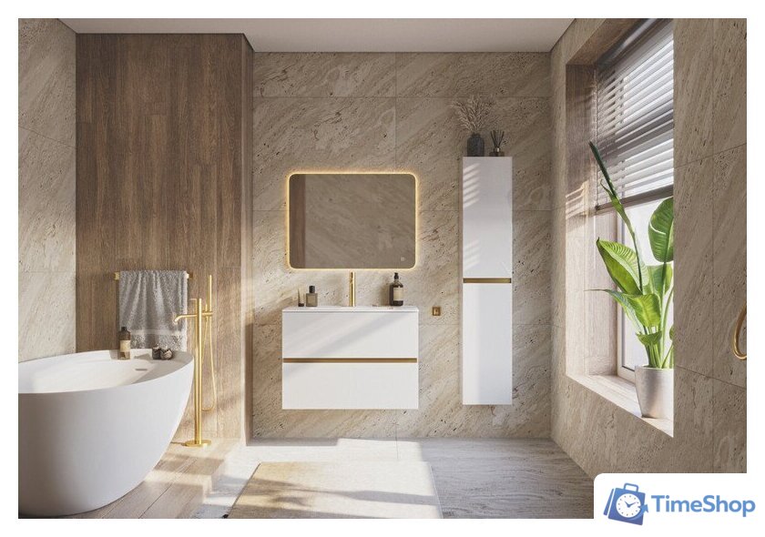  ЗОВ Тумба под умывальник Лира 80 L80MW0MWGVG (белый глянец) - Изображение №3 — Интернет-магазин Time-Shop