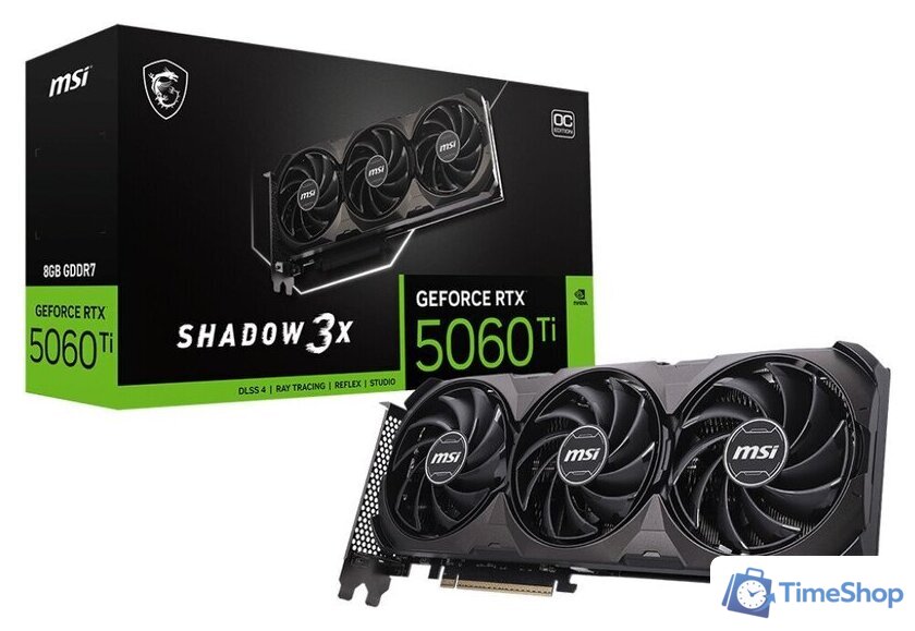 Видеокарта MSI GeForce RTX 5060 Ti 8G Shadow 3X OC Classic - Изображение №5 — Интернет-магазин Time-Shop