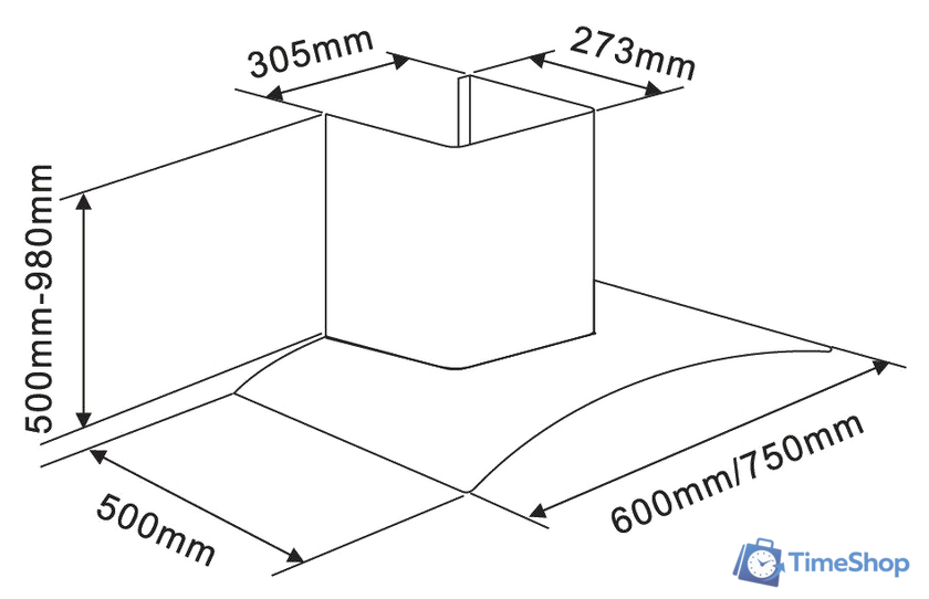 Кухонная вытяжка MAUNFELD Ancona PlusA 60 (нержавеющая сталь) - Изображение №2 — Интернет-магазин Time-Shop