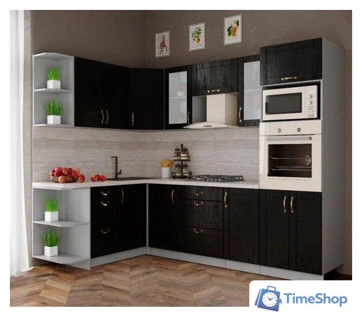 Готовая кухня Интерлиния Мила Крафт 1.68x2.6 левая (дуб английский) - Изображение №2 — Интернет-магазин Time-Shop