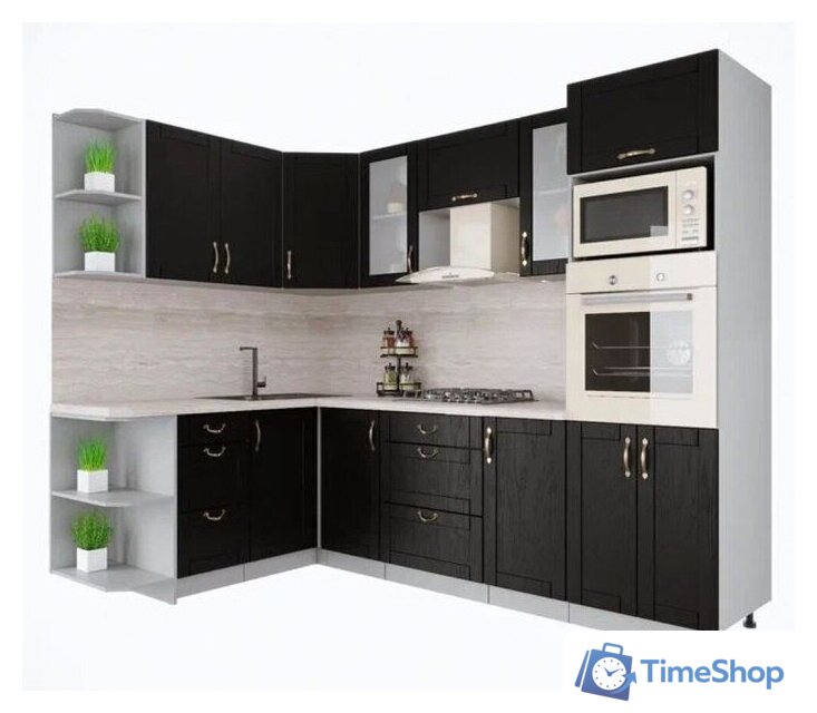 Готовая кухня Интерлиния Мила Крафт 1.68x2.6 левая (дуб английский) - Изображение №1 — Интернет-магазин Time-Shop