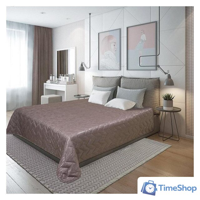 Покрывало Nivasan Модерн P.Md 240-6 (240x240, кофейный) - Изображение №1 — Интернет-магазин Time-Shop