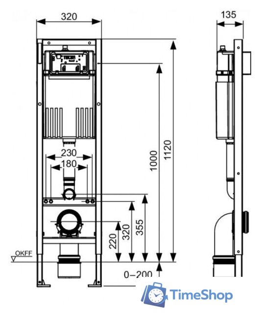 Инсталляция для унитаза Tece base 9400440 - Изображение №2 — Интернет-магазин Time-Shop