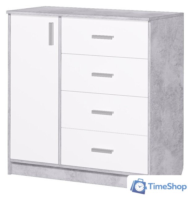 Комод Аквилон №9 1002 (белый/цемент светлый) - Изображение №1 — Интернет-магазин Time-Shop