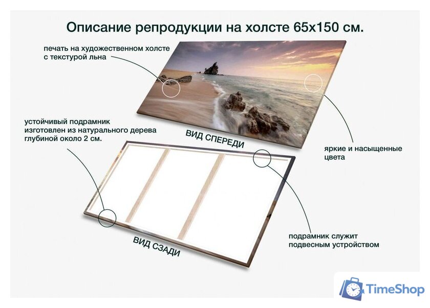 Картина Stamprint В ожидание волны SN001 (65x150) - Изображение №5 — Интернет-магазин Time-Shop